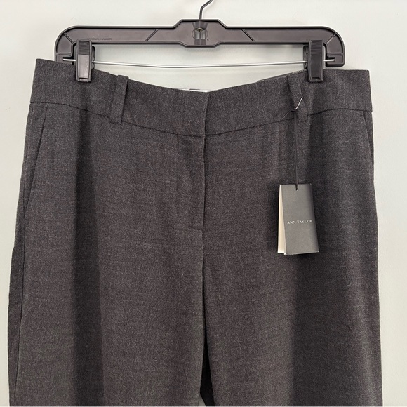 Ann Taylor Charcoal Crepe Melange Wool Signature Trousers Size 10 - Picture 3 of 12